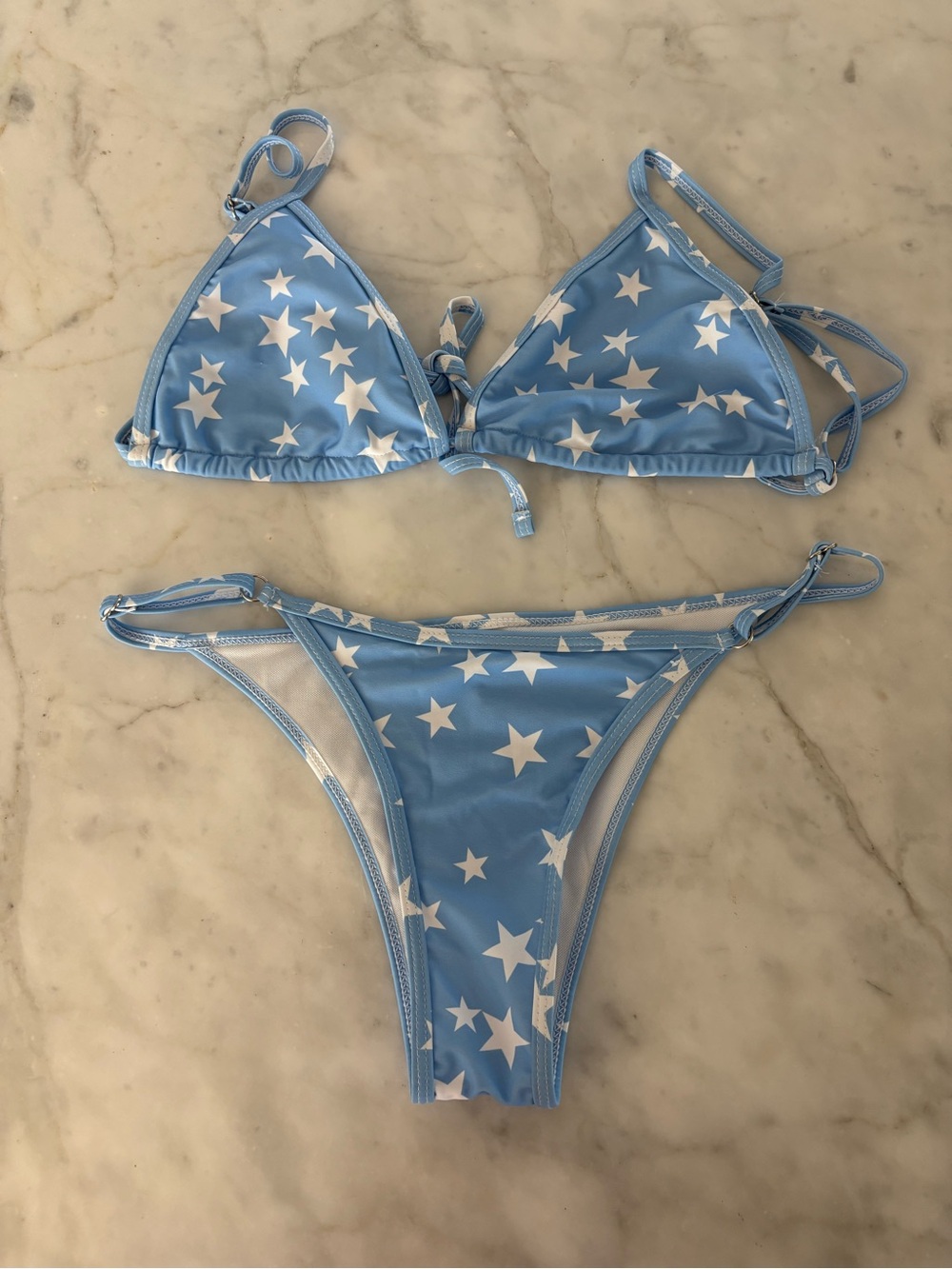 SHEIN Light Blue Star Print Women’s Two-Piece Bikini
